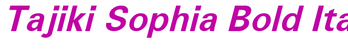 Tajiki Sophia Bold Italic